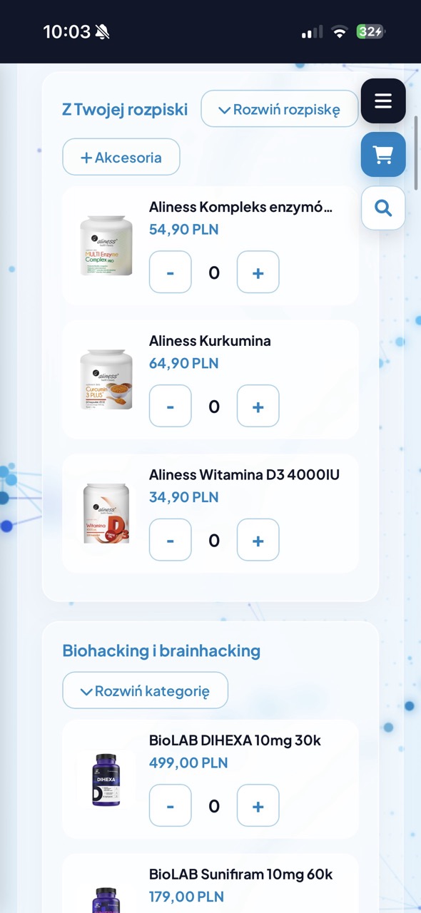 Zamawianie suplementów z rozpiski w Strefie Pacjenta