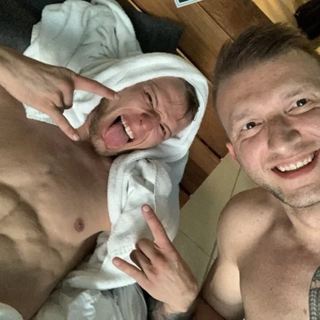 Łukasz Czerwiński ze sportowcami